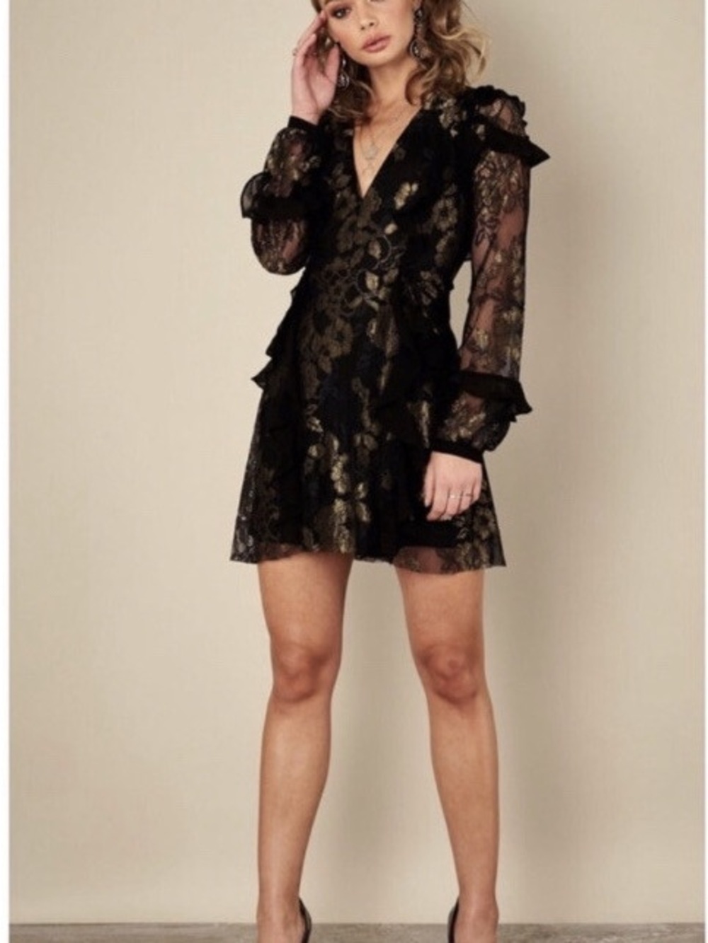 For Love and lemons bumble dress with gold ascents